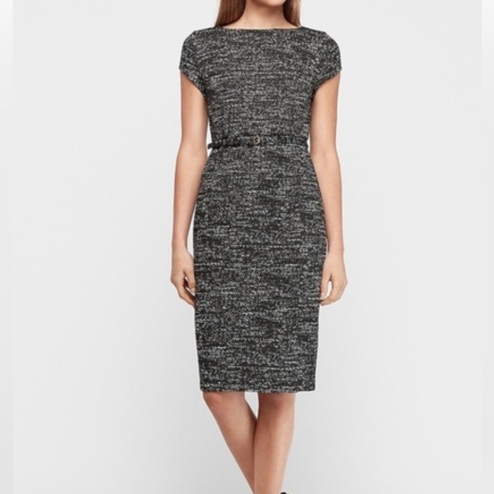 EXPRESS Chic Black and White Tweed Dress